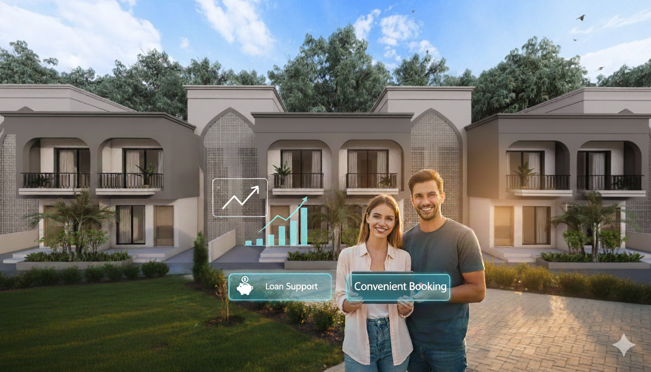 Family booking 3BHK bungalow in Surat under 70 lakhs at greenwood with loan approval available